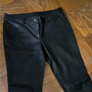 Black Vera Wang Collection Genuine Leather Pants. Quality! Barely Worn. Size 8.